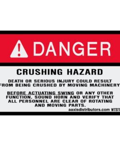 Crushing Hazard Safety Decal 3" x 5" - W7377240 - Vinyl Decals - AAxis Distributors