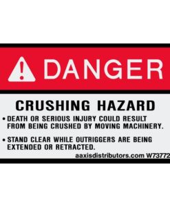 Crushing Hazard Safety Decal 3" x 5" - W7377241 - Vinyl Decals - AAxis Distributors