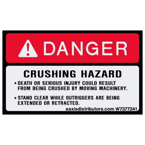 Crushing Hazard Safety Decal 3" x 5" - W7377241 - Vinyl Decals - AAxis Distributors
