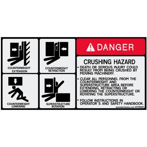 4-Point Crushing Hazard 5.5x11 - W7378527 - Safety Decals - AAxis Distributors