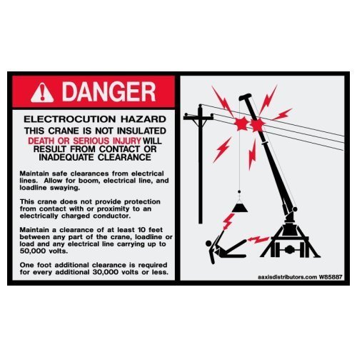 Electrocution Hazard 5x8 - W85887 - Safety Decals - AAxis Distributors