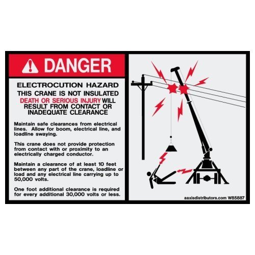 Electrocution Hazard Safety 5x8 W85887 Vinyl Decals AAxis