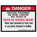 Hoisting Personnel - W85888 - Safety Decals - AAxis Distributors