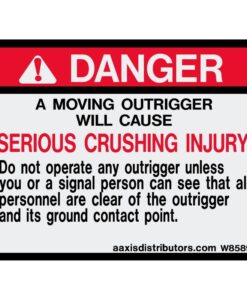 Outriggers Safety Decal 3x4 - W85892 - Vinyl Decals - AAxis Distributors