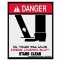 Outriggers Stand Clear Safety Decal 5x4 - W85893 - Safety Decals - AAxis Distributors