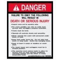 Obey Procedures Safety Decal 5x4 - W85894 - Vinyl Decals - AAxis Distributors