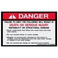 Obey Work Charts Safety Decal 4x6.5 - W85895 - Vinyl Decals - AAxis Distributors
